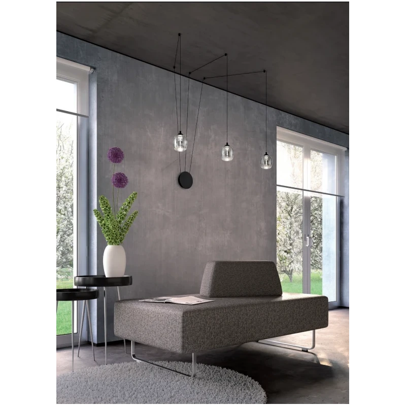 Redo Group - Khadi Lampada da Parete / Soffitto - Nero Opaco / Sfumato Fumè