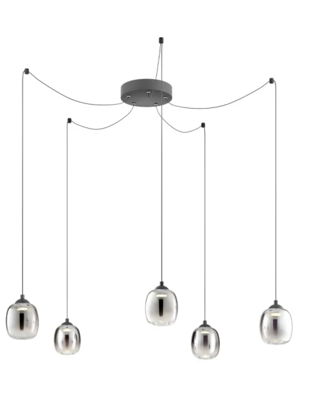 Redo Group - Khadi Scrattered Pendant Lamp - Matte Black / Smoked Shade