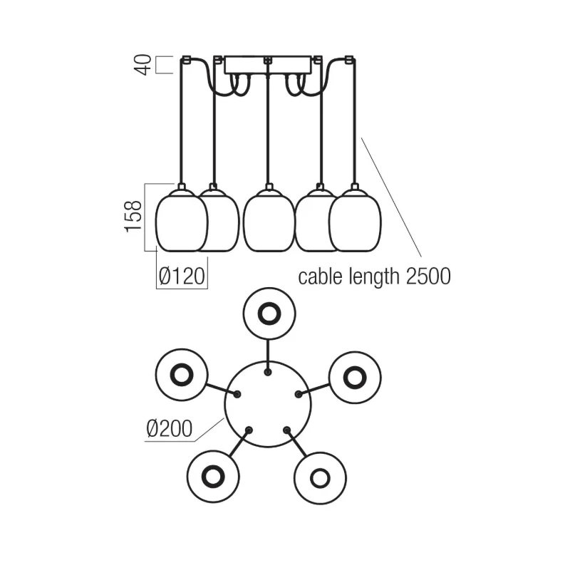 Redo Group - Khadi Scrattered Pendant Lamp - Matte Black / Smoked Shade