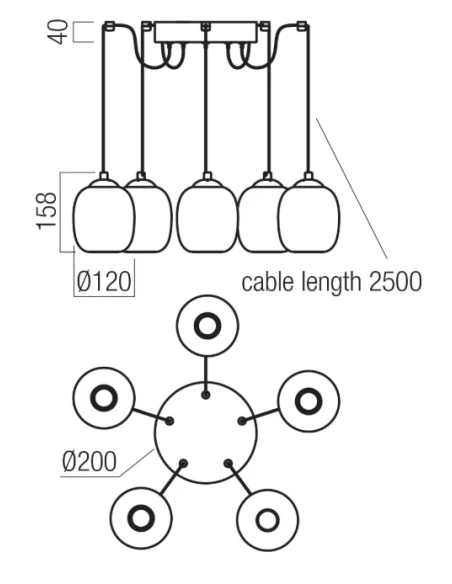 Redo Group - Khadi Scrattered Pendant Lamp - Matte Black / Smoked Shade