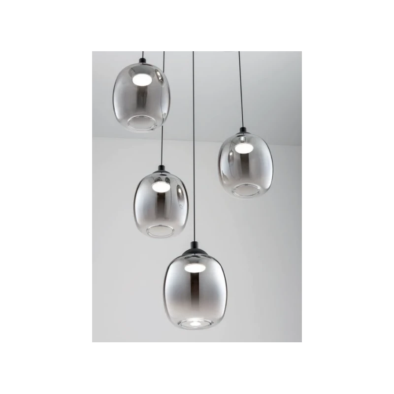 Redo Group - Khadi Scrattered Pendant Lamp - Matte Black / Smoked Shade