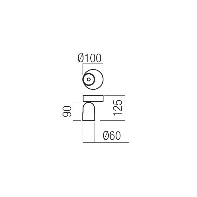 Redo Group - Kobe Lampada da Parete / Soffitto Singola - Nero Opaco / Silver Coffee