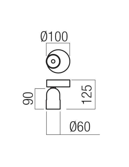 Redo Group - Kobe Lampada da Parete / Soffitto Singola - Nero Opaco / Silver Coffee