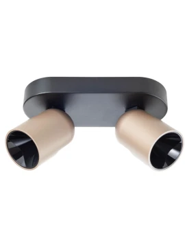 Redo Group - Kobe Lampada da Parete / Soffitto Doppia - Nero Opaco / Silver Coffee