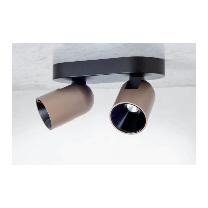 Redo Group - Kobe Wall / Ceiling Double Lamp - Matt Black / Silver Coffee