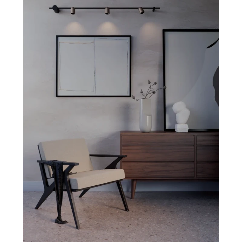 Redo Group - Kobe Wall / Ceiling Triple Lamp - Matt Black / Silver Coffee