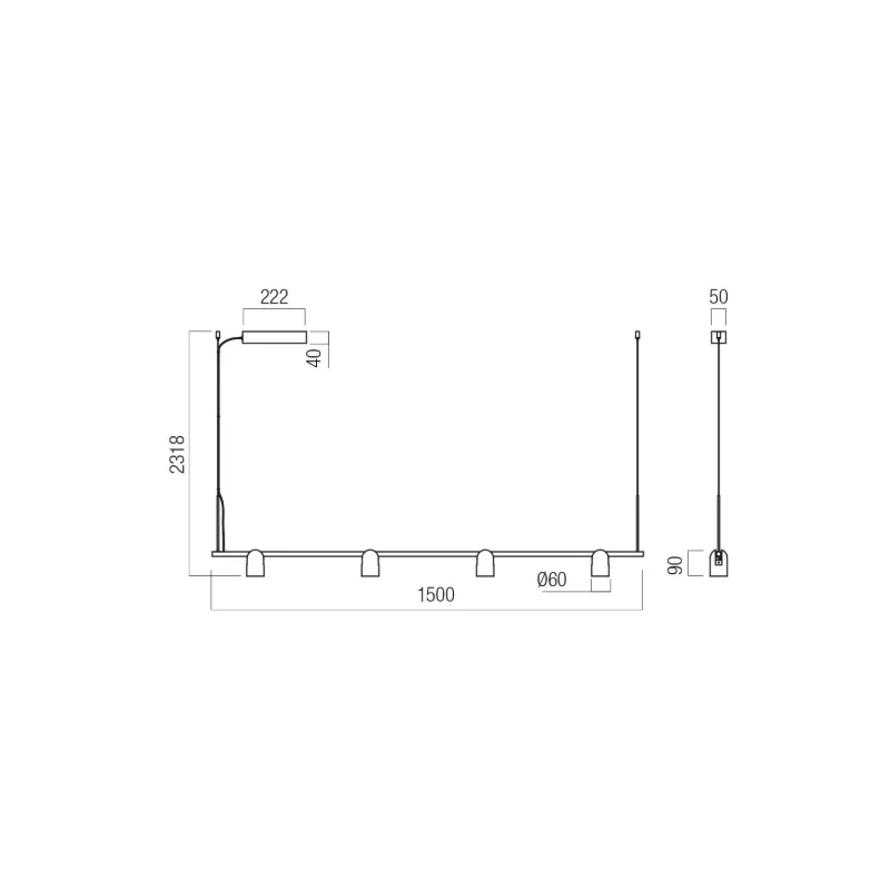 Redo Group - Kobe Pendant Lamp - Matt Black / Silver Coffee