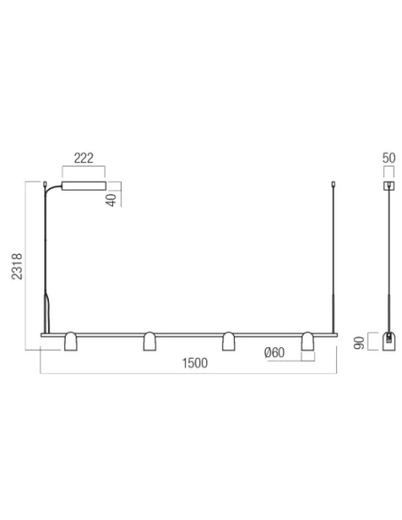 Redo Group - Kobe Pendant Lamp - Matt Black / Silver Coffee