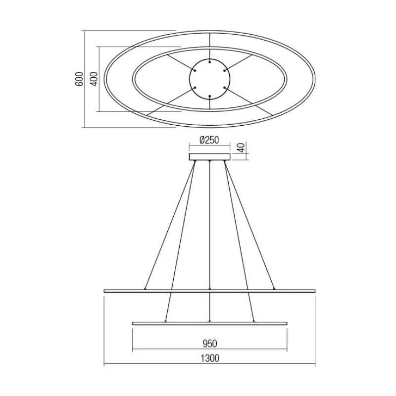 Redo Group - Leo Double Pendant Lamp - Bronze