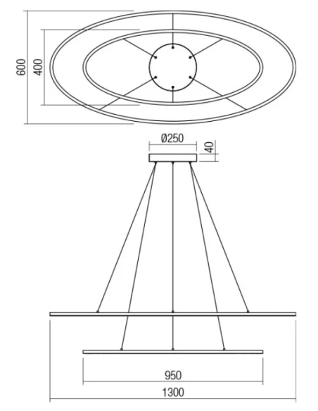Redo Group - Leo Double Pendant Lamp - Bronze