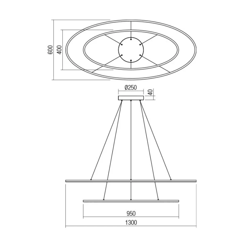 Redo Group - Leo Double Pendant Lamp - Matt Black