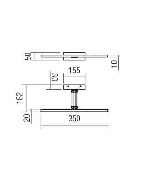 Redo Group - Linear Lampada da Parete - Nero Opaco
