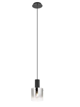 Redo Group - Lou Single Pendant Lamp - Brushed Black / Smoked Shade
