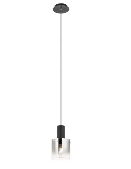 Redo Group - Lou Single Pendant Lamp - Brushed Black / Smoked Shade