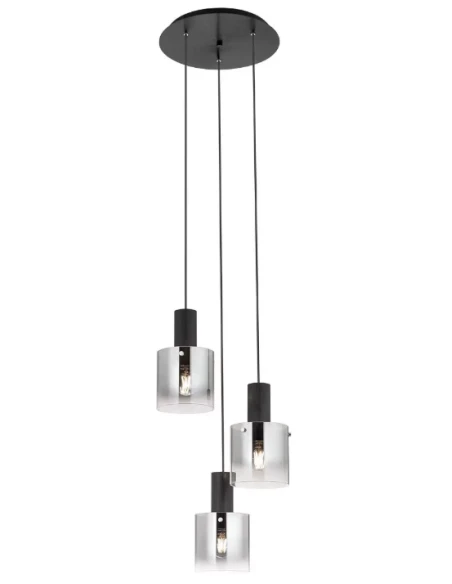 Redo Group - Lou Multiple Pendant Lamp - Brushed Black / Smoked Shade