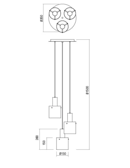 Redo Group - Lou Multiple Pendant Lamp - Brushed Black / Smoked Shade