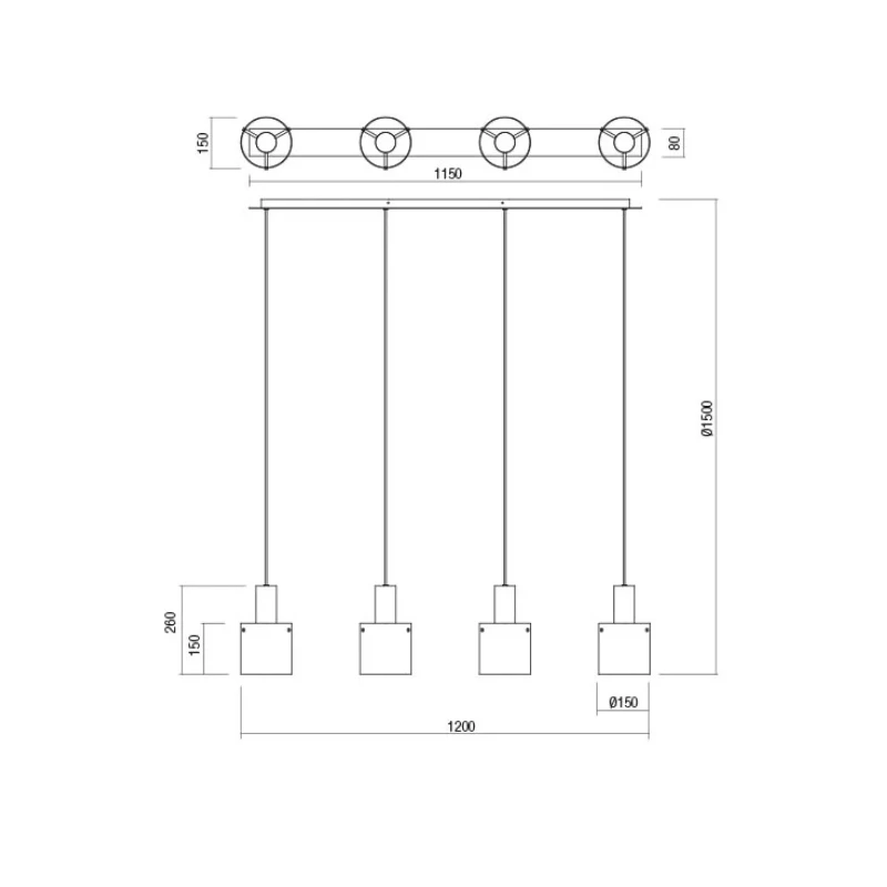 Redo Group - Lou Lampada a Sospensione Lineare  - Nero Spazzolato / Sfumato Fumè