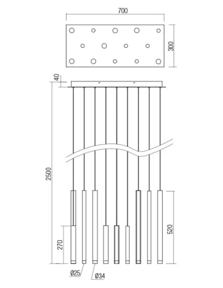 Redo Group - Madison Lampada a Sospensione Multipla - Oro Anodizzato