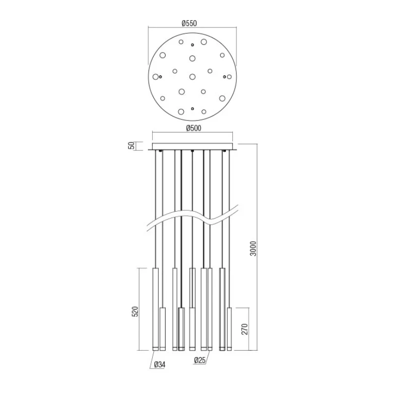Redo Group - Madison Lampada a Sospensione Multipla - Oro Anodizzato