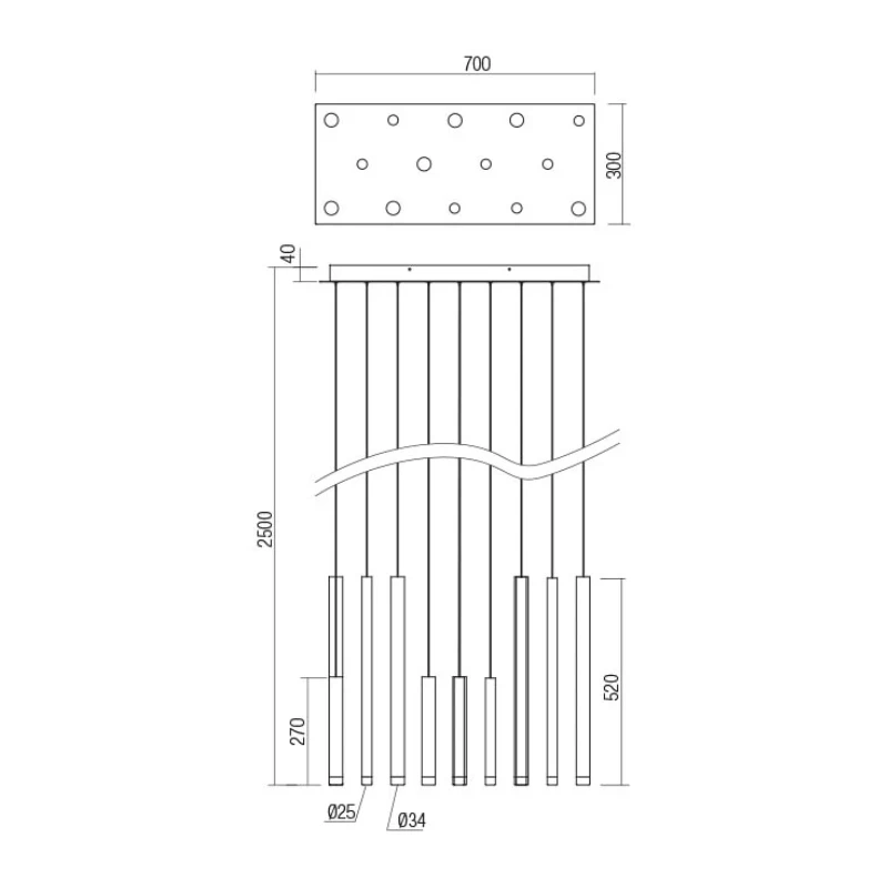 Redo Group - Madison Multiple Pendant Lamp - Anodized Black