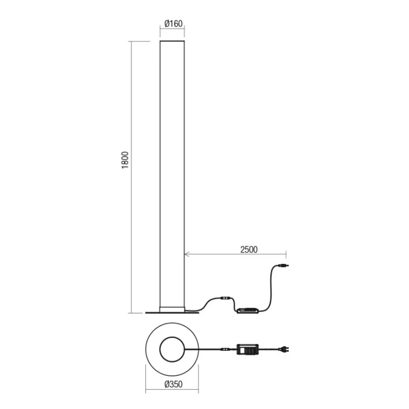 Redo Group - Pilon Floor  Lamp - Matt White