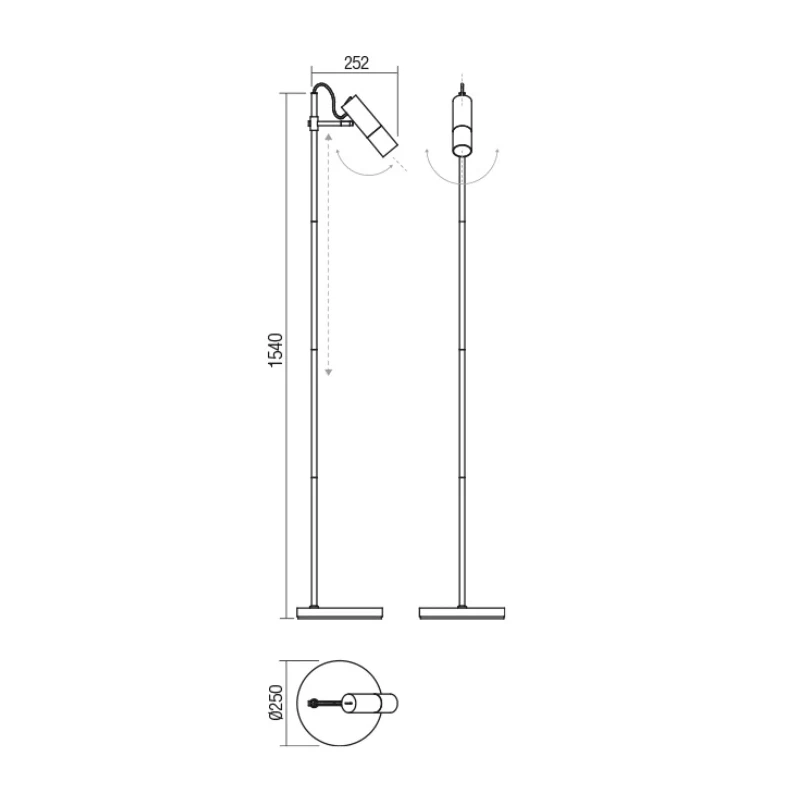 Redo Group - Pivot Floor  Lamp - Matt Black