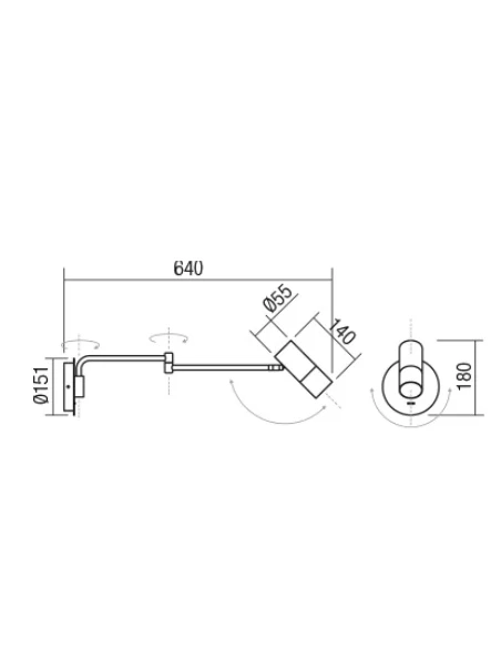 Redo Group - Pivot Wall Lamp - Matt Black