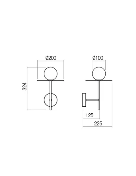 Redo Group - Plato Wall Lamp - Matt Black