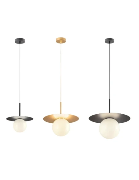 Redo Group - Plato Lampada a Sospensione Singola- Nero Opaco