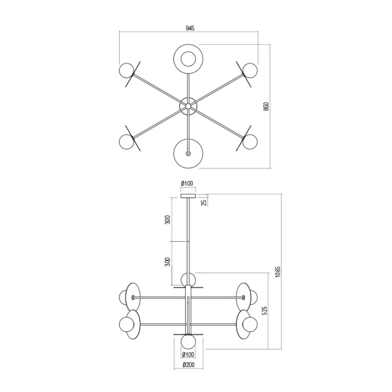 Redo Group - Plato Lampada a Sospensione Multipla - Nero Opaco