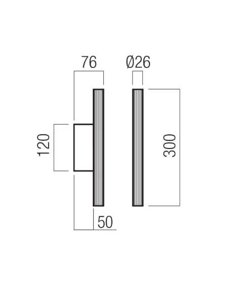 Redo Group - Nikos Lampada da Parete Singola - Nero Opaco