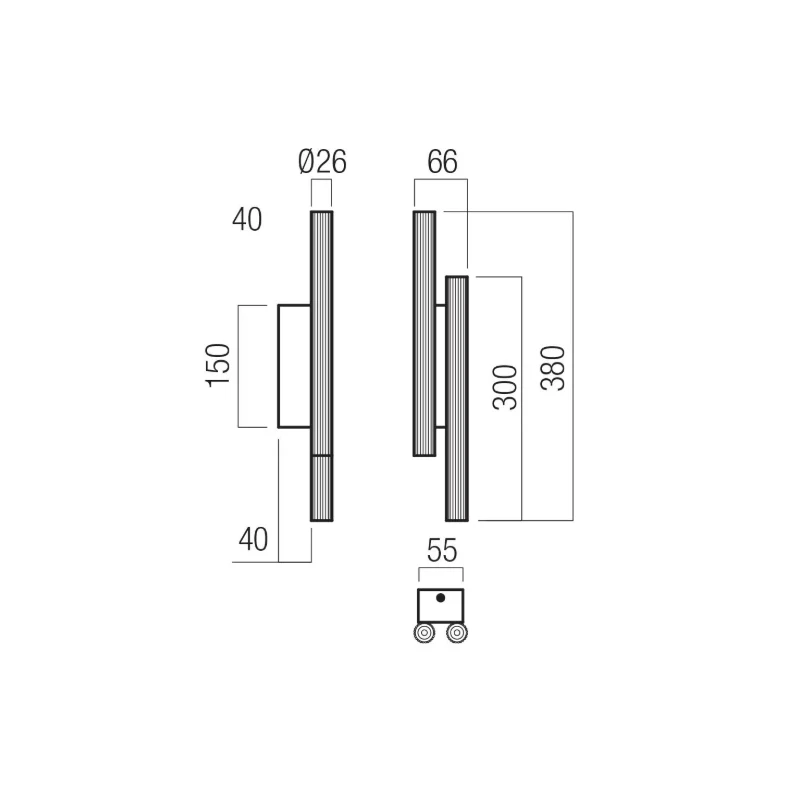 Redo Group - Nikos Double Wall Lamp - Matt Gold