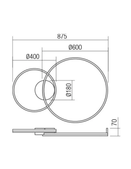 Redo Group - Orbit Lampada da Soffitto Doppia - Bronzo