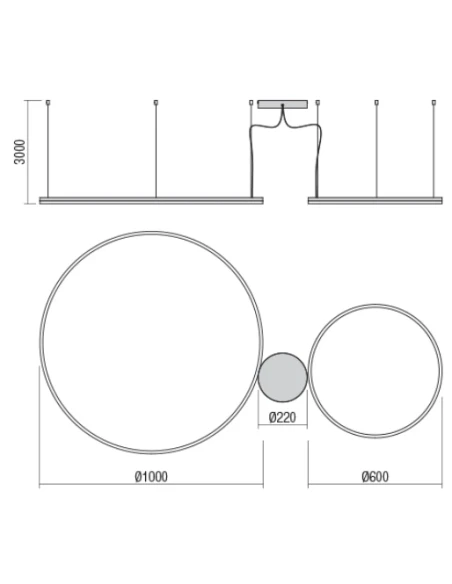 Redo Group - Orbit Double Pendant Lamp - Bronze