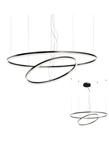 Redo Group - Orbit Double Pendant Lamp - Matt Black