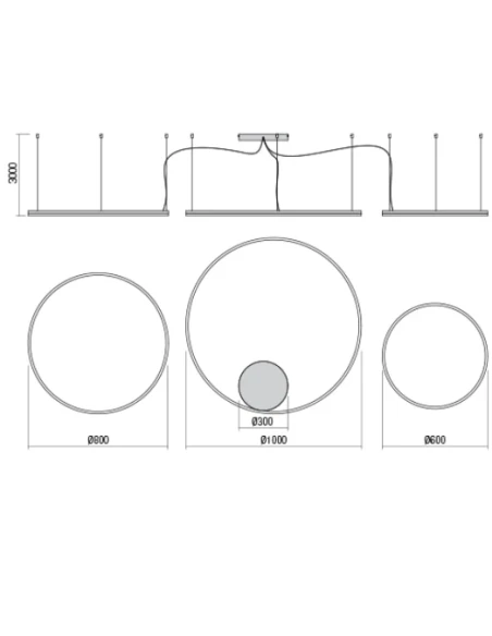 Redo Group - Orbit Lampada a Sospensione Tripla - Bianco Opaco