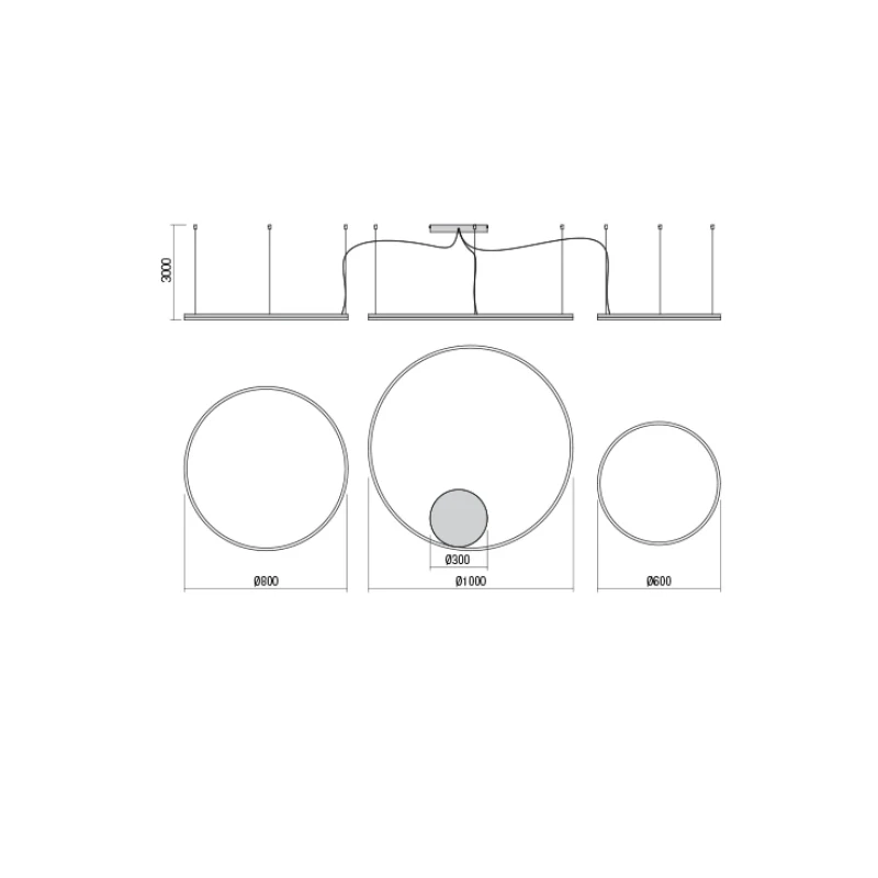 Redo Group - Orbit Lampada a Sospensione Tripla - Bronzo