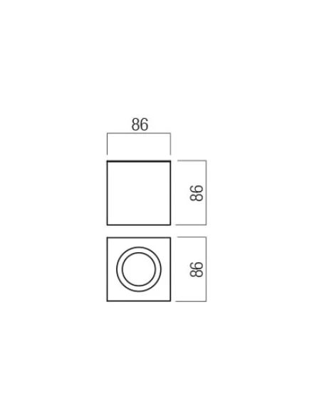 Redo Group - Prato Lampada da Soffitto Quadrata - Nero Opaco