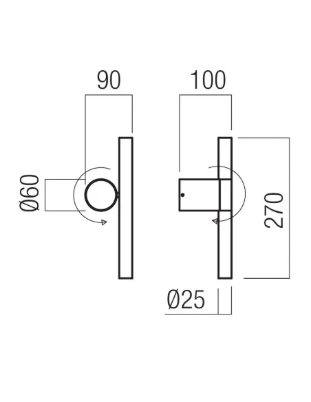 Redo Group - Praxi Wall Lamp - Nero Opaco / Silver Coffee