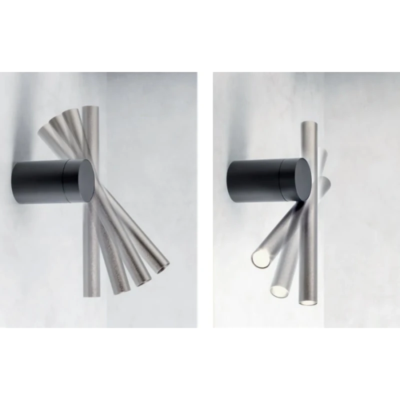 Redo Group - Praxi Wall Lamp - Nero Opaco / Silver Coffee