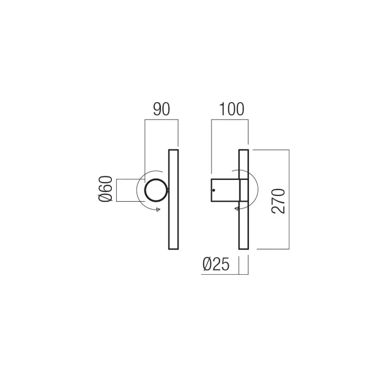 Redo Group - Praxi Wall Lamp - Matte Black / Foggy Nickel