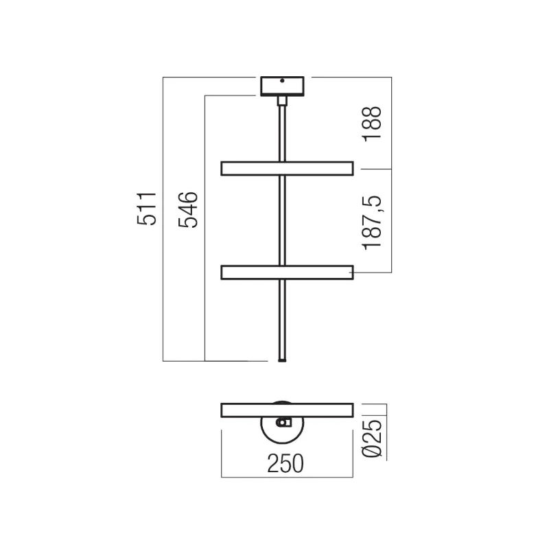 Redo Group - Praxi Ceiling Lamp - Matte Black / Silver Coffee