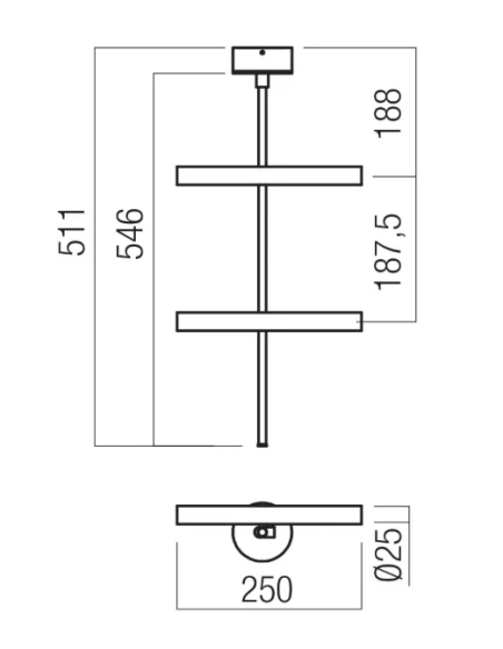 Redo Group - Praxi Ceiling Lamp - Matte Black / Foggy Nickel