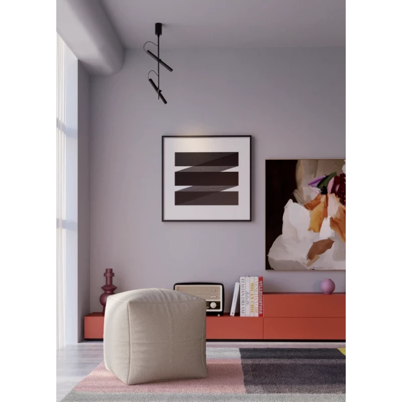 Redo Group - Praxi Ceiling Lamp - Matte Black / Foggy Nickel