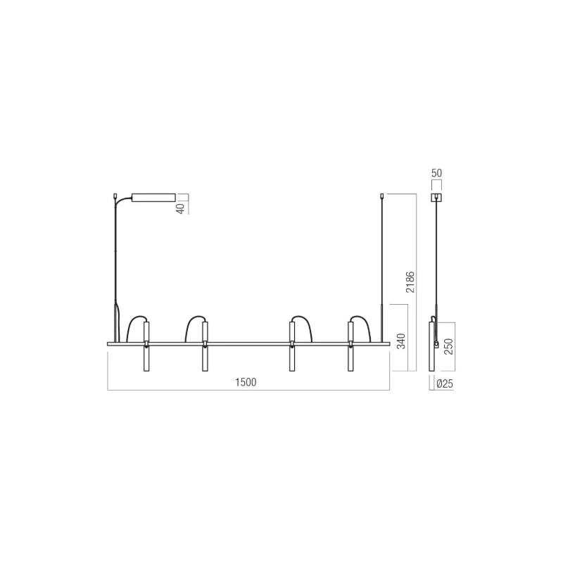 Redo Group - Praxi Lampada a Sospensione - Nero Opaco / Foggy Nickel