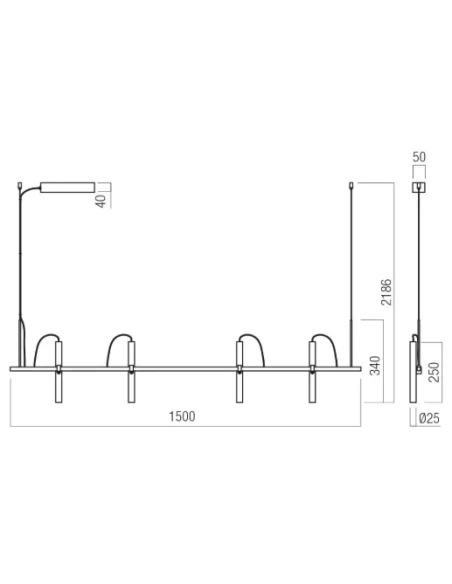 Redo Group - Praxi Lampada a Sospensione - Nero Opaco / Foggy Nickel