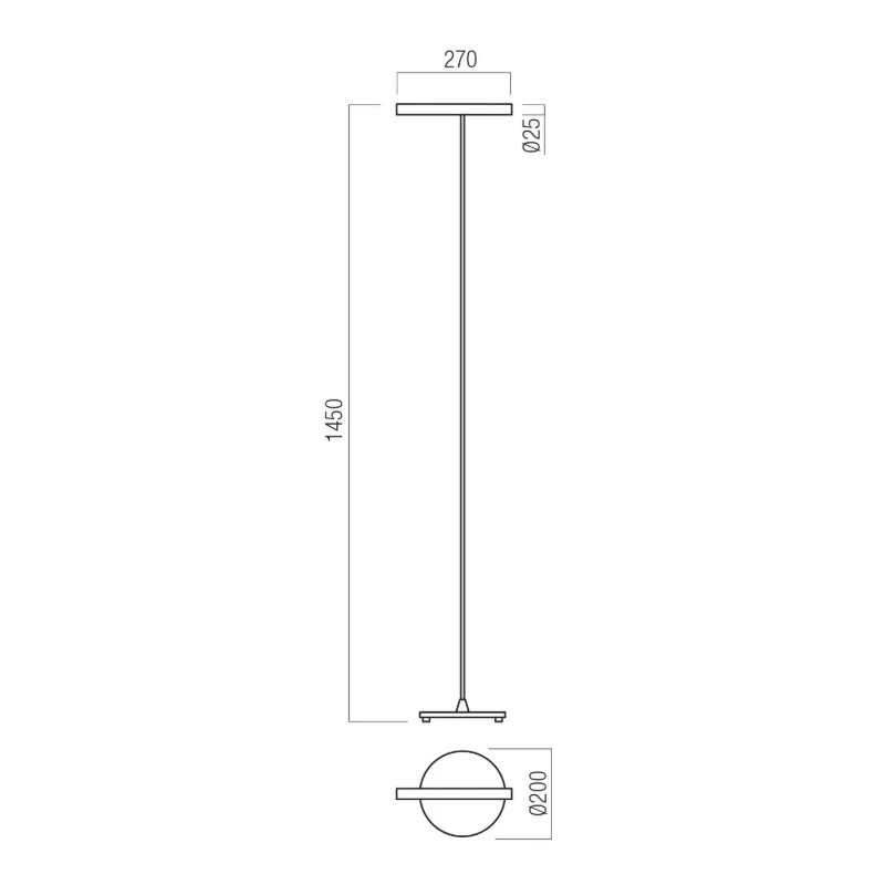 Redo Group - Praxi Floor Lamp - Matt Black / Foggy Nickel