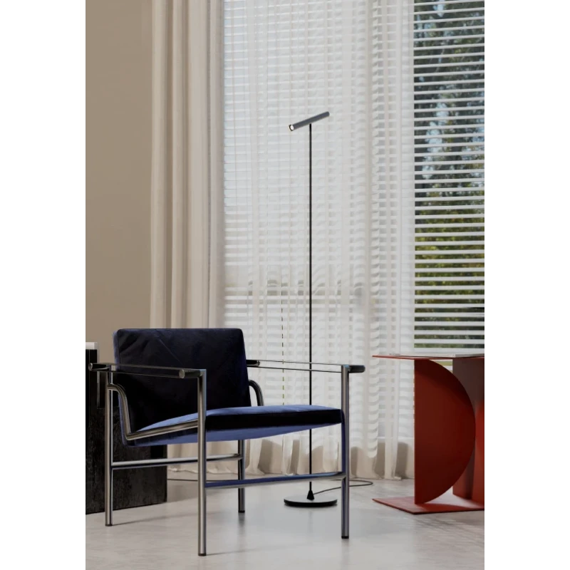 Redo Group - Praxi Floor Lamp - Matt Black / Foggy Nickel