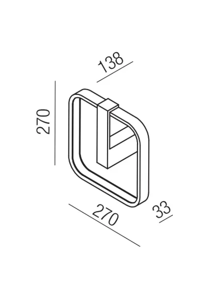 Redo Group - Orion Lampada da Parete Quadrata - Nero Opaco