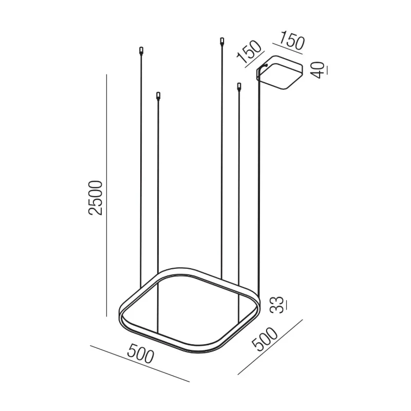 Redo Group - Orion Lampada a Sospensione Singola Quadrata - Bianco Opaco